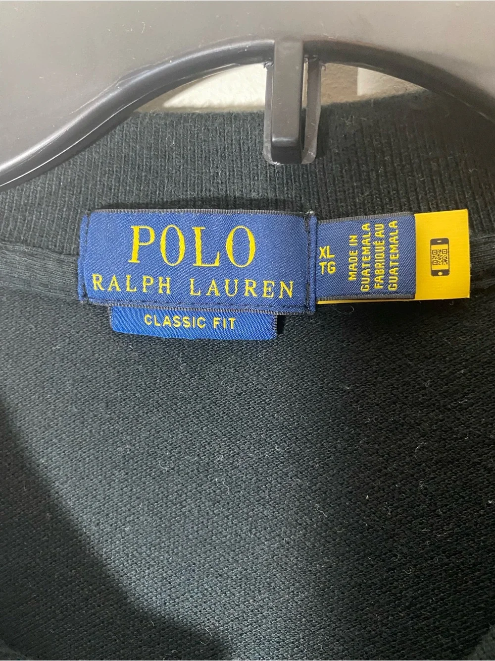 Ralph Lauren Men’s Black Polo with Red Pony and White-Red Trim